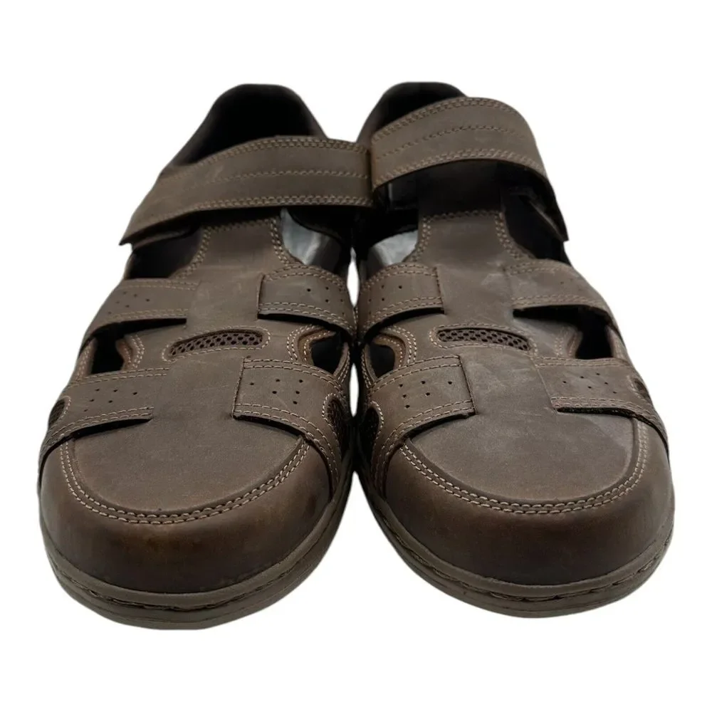Dunham Fitsmart Shoes Men's Size‎ 14 2E Brown Leather DAZ07BR - MISSING INSOLES